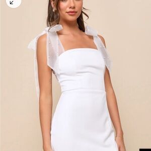 White pearl tie dress